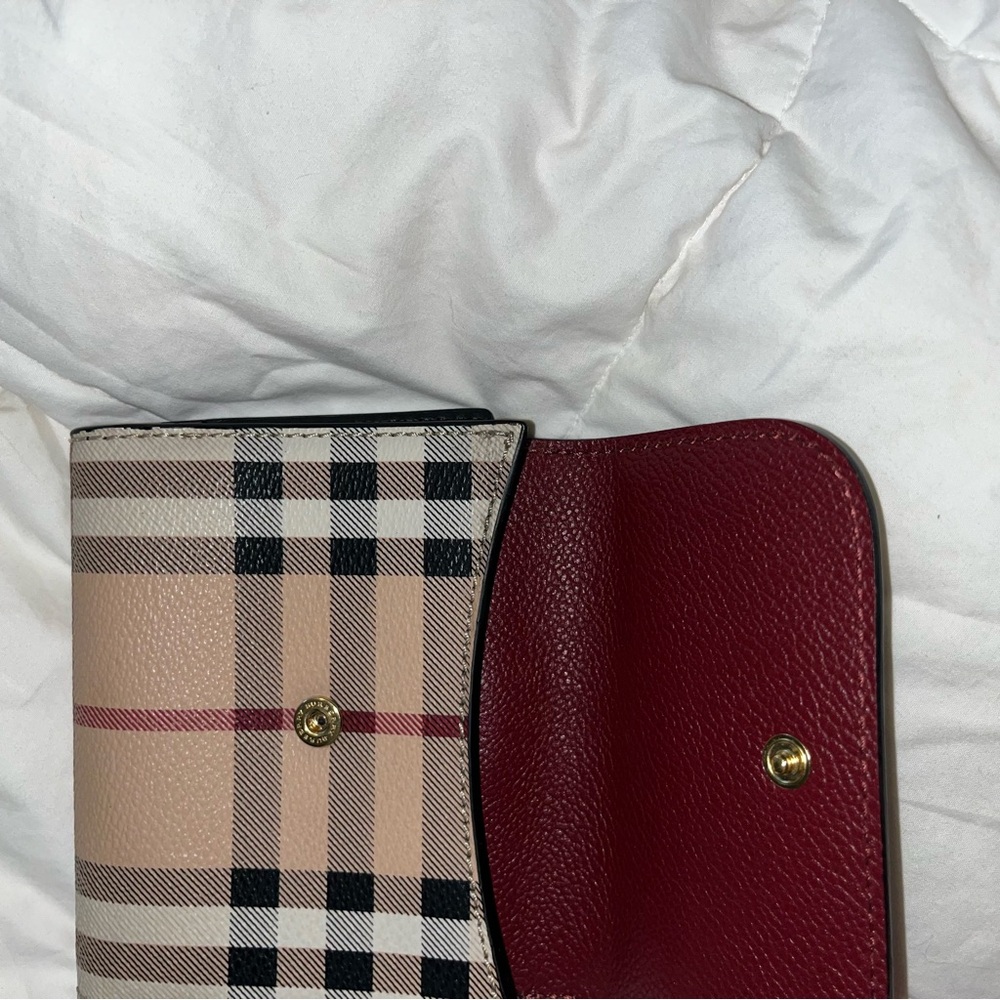 Burberry Burgundy and Beige Wallet - Picture 4 of 8
